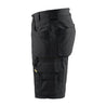 Men's black ripstop work shorts with eleven pockets