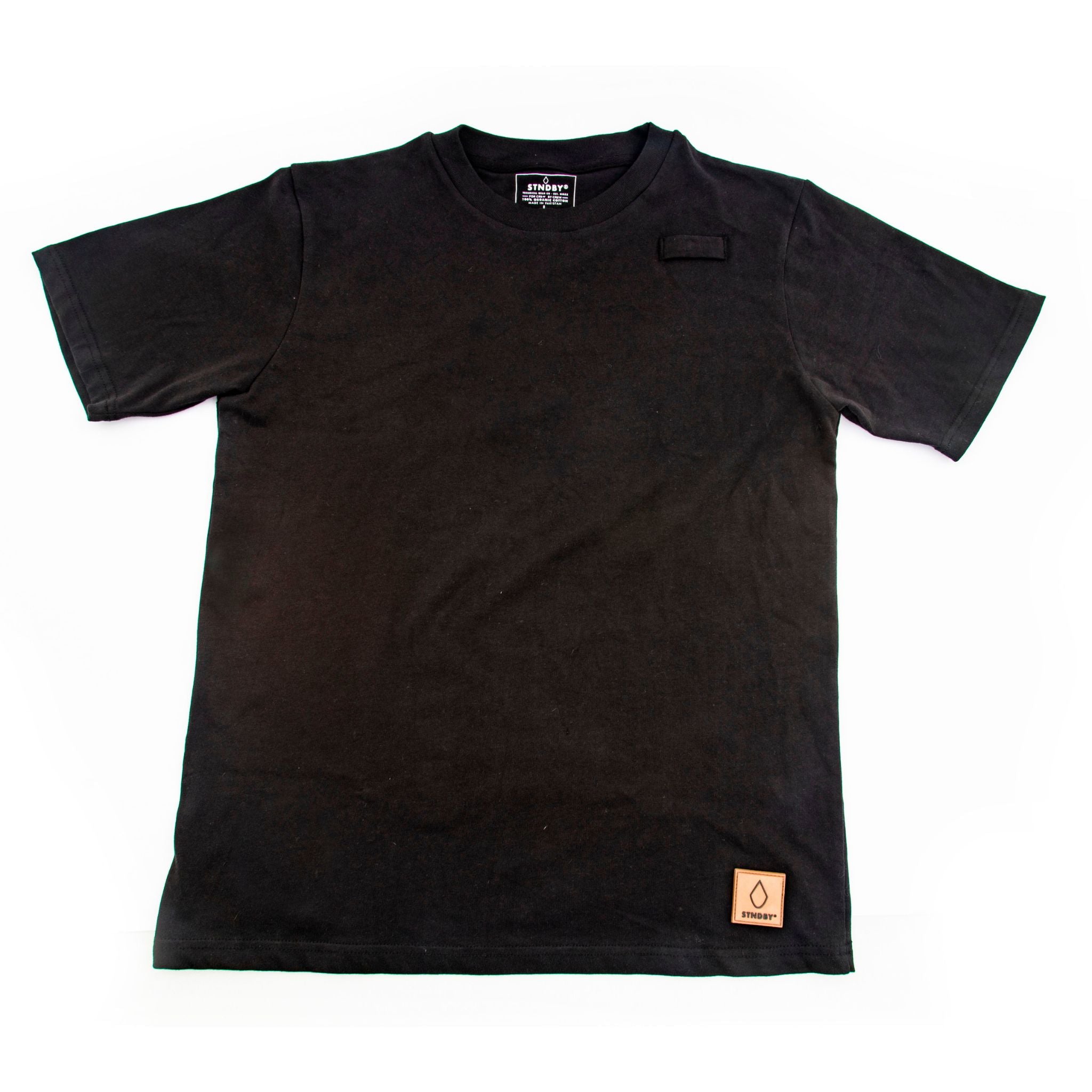 stagehand show black cotton shirt with radio tab