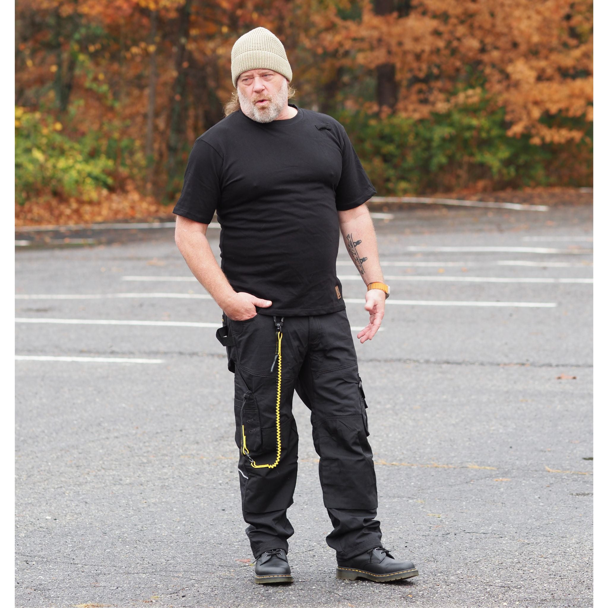 Men's black stagehand pants and stagehand shirt