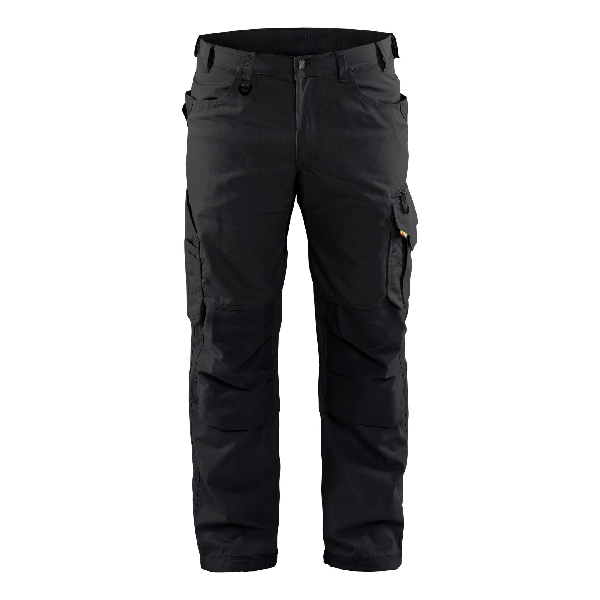 Men's show black ripstop pants with eleven pockets